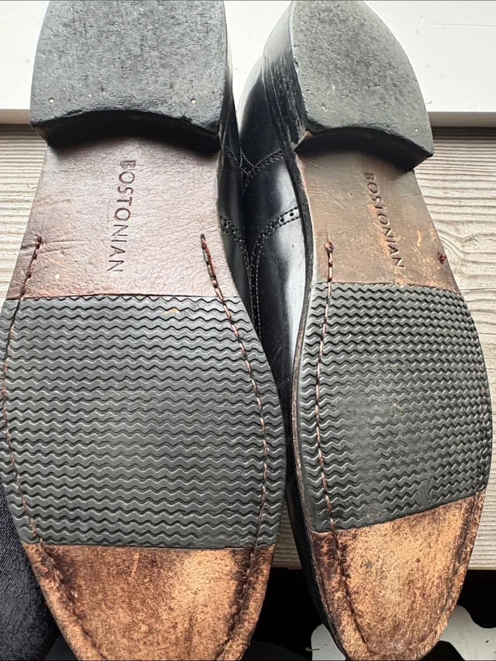 Bostonian Black Leather Wingtip Oxfords